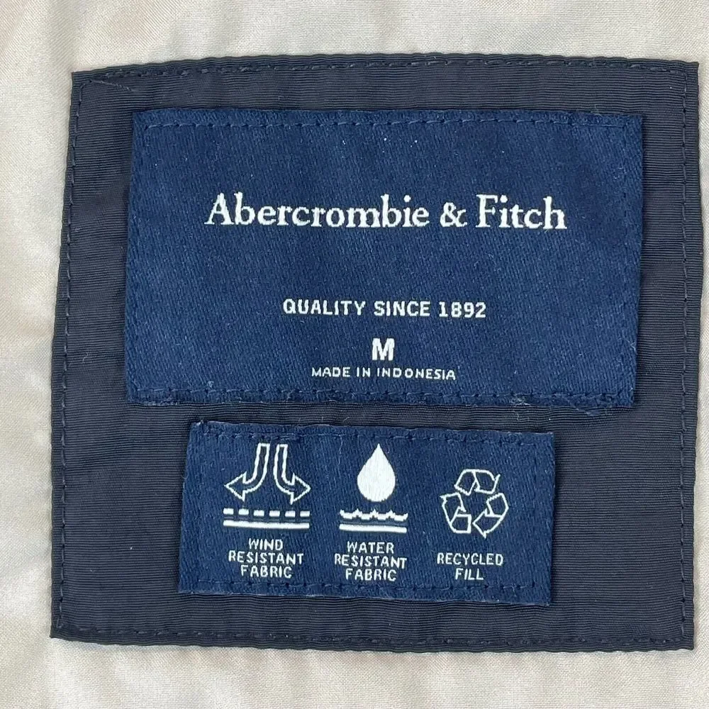 Abercrombie & Fitch Jacket Coat Men Medium Black Wind Water Resistant Nylon $199